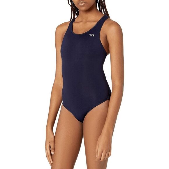 TYR Size Small Women's Durafast Elite Maxfit Swimsuit Navy - Picture 1 of 8